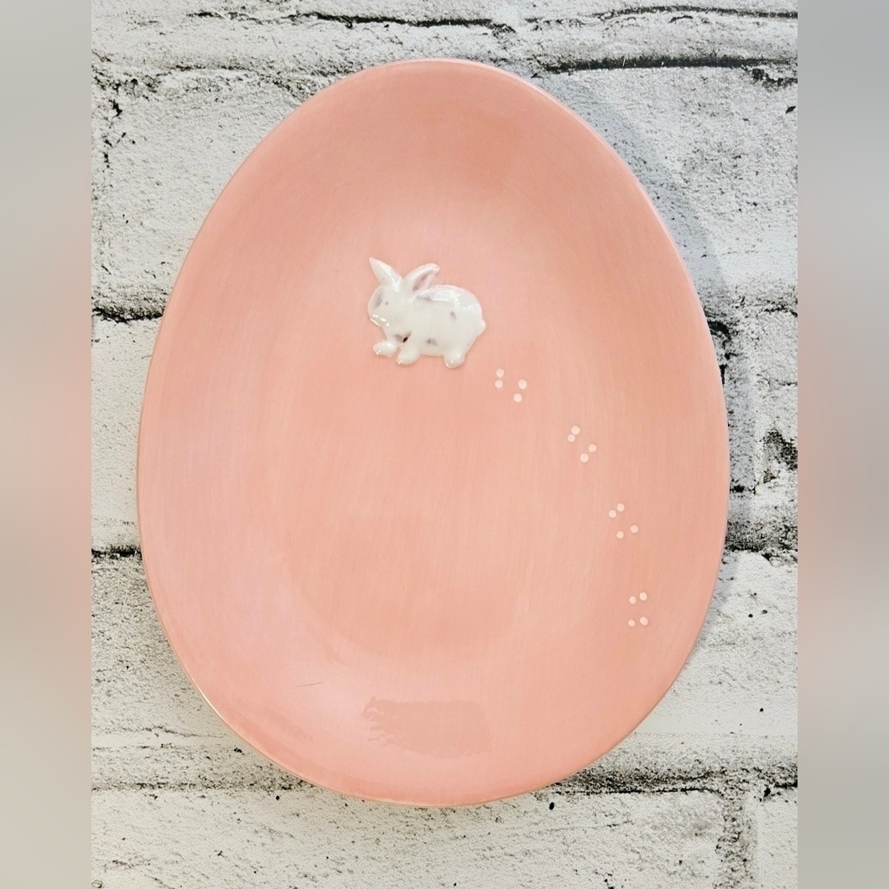 2005 Williams Sonoma Easter Egg Plates Set of 4 Bunny Pastel Ceramic - Picture 7 of 16
